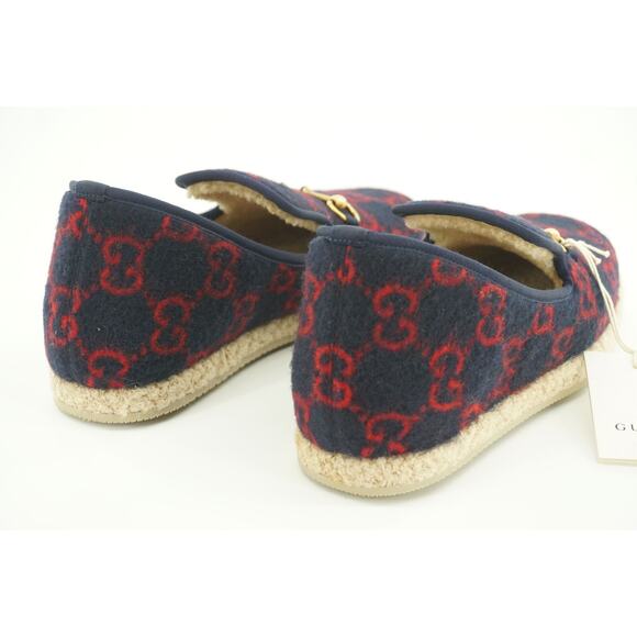 Gucci Fria GG Horsebit Espadrille Loafer Blue Size 7.5G men dress shoe Wool Fur main image 10
